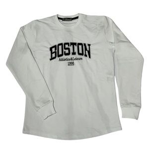 White Boston Crewneck Sweater New Season